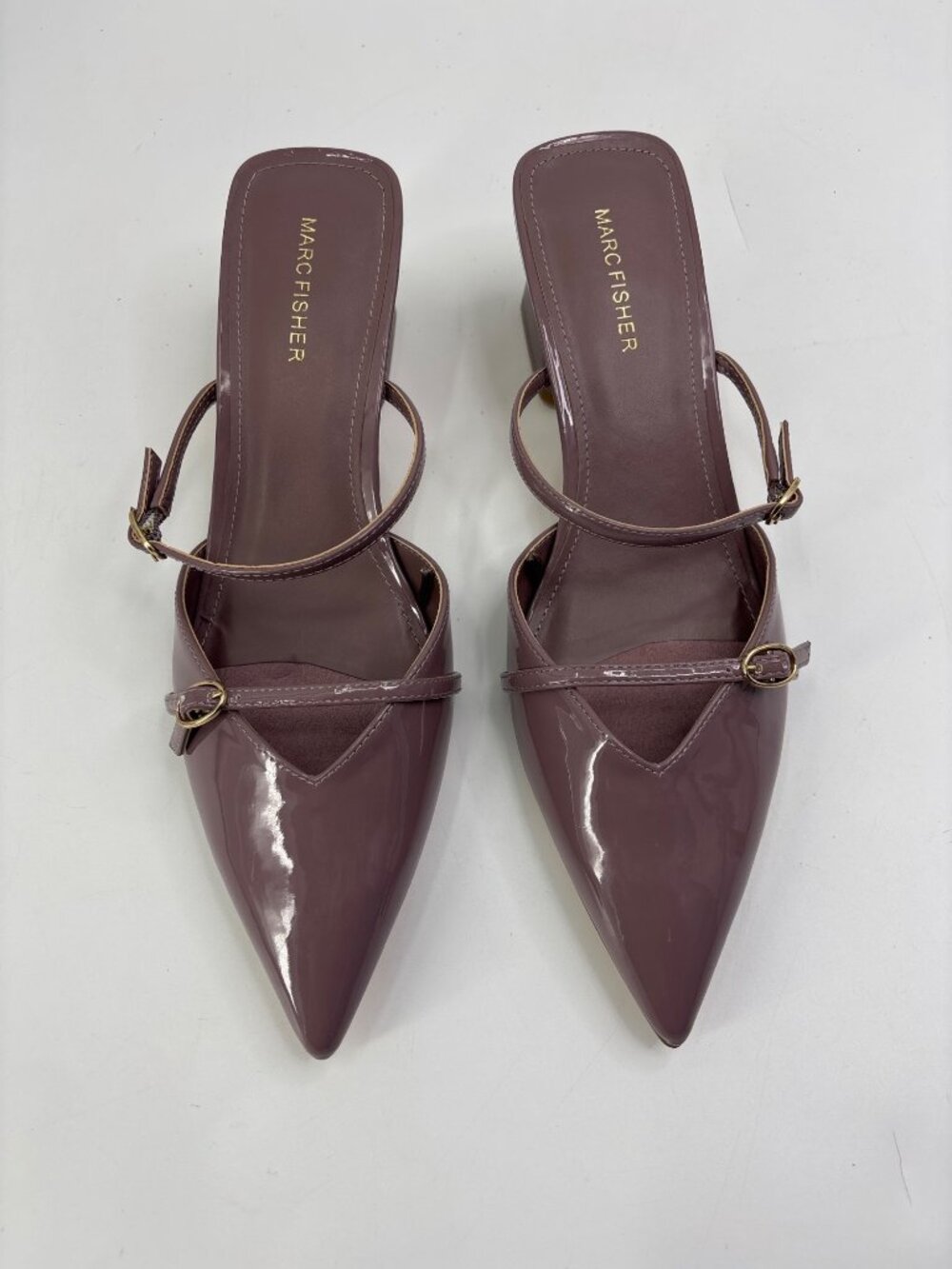 Marc Fisher Lakey Mule 2.5" Heel Patent Mauve Size 11M NWOT - Picture 2 of 7
